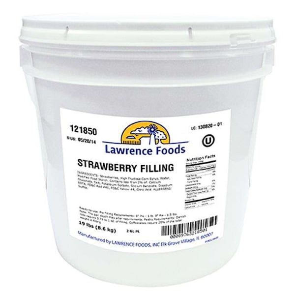 Lawrence Foods Deluxe Strawberry Filling 2 gal. Pail 121850 - main